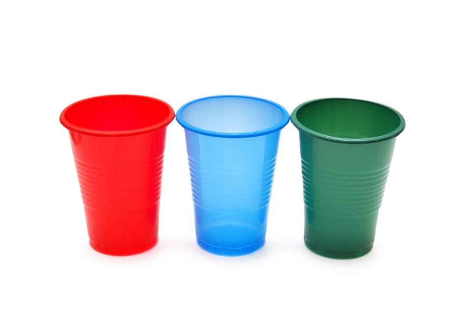 Colored Rimmed Drinking Cups