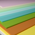 Sheets of different colors and thicknesses